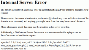 500 Internal Server Error