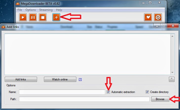 Thêm link download vào Megadownloader